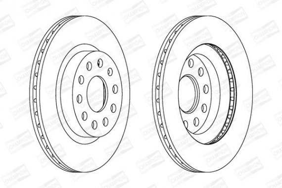 562237CH CHAMPION Диск тормозной AUDI A3, SEAT TOLEDO, SKODA OCTAVIA, VW CADDY, вент. (пр-во CHAMPION)