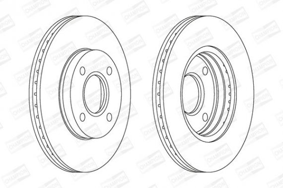 562078CH CHAMPION Диск гальмівний FORD FIESTA, FOCUS, MAZDA 2, передн., вент. (пр-во CHAMPION)