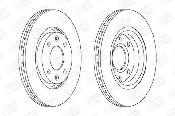 562128CH CHAMPION Диск гальмівний CITROEN C3, C4, PEUGEOT 207 передн., вент. (пр-во CHAMPION)