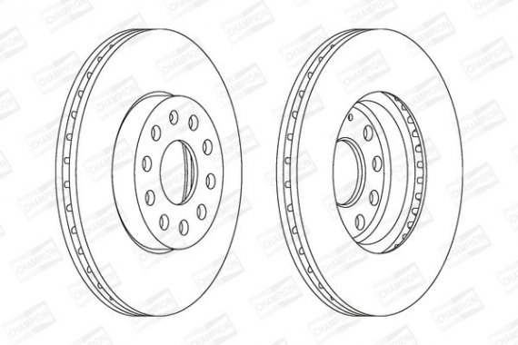 562235CH CHAMPION Диск гальмівний SEAT TOLEDO, SKODA YETI, VW GOLF VI вент. (пр-во CHAMPION)