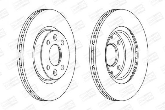 561997CH CHAMPION Диск гальмівний RENAULT KANGOO, MEGANE передн., вент. (пр-во CHAMPION)