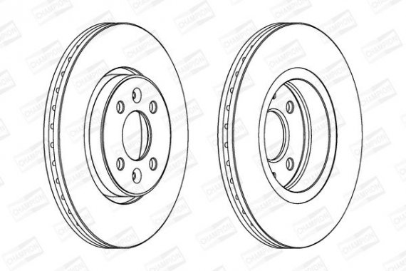 562103CH CHAMPION Диск тормозной RENAULT CLIO, KANGOO передн., вент. (пр-во CHAMPION)