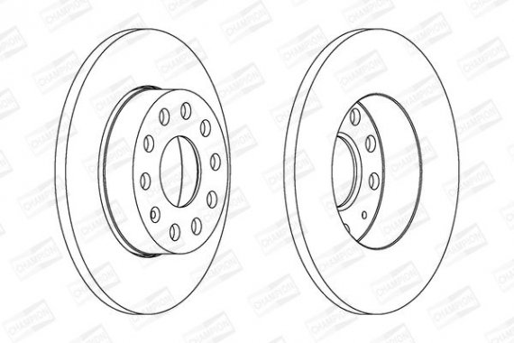 562238CH CHAMPION Диск тормозной SEAT, SKODA SUPERB, VW CADDY, GOLF (пр-во CHAMPION)