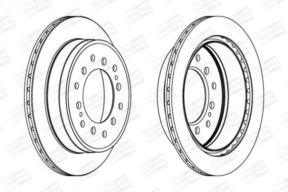 562738CH CHAMPION Диск тормозной TOYOTA LAND CRUISER задн., вент. (пр-во CHAMPION)