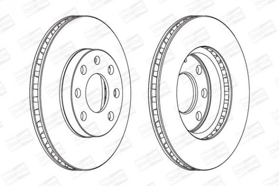 561248CH CHAMPION Диск гальмівний DAEWOO LANOS R13 передн., вент. (пр-во CHAMPION)