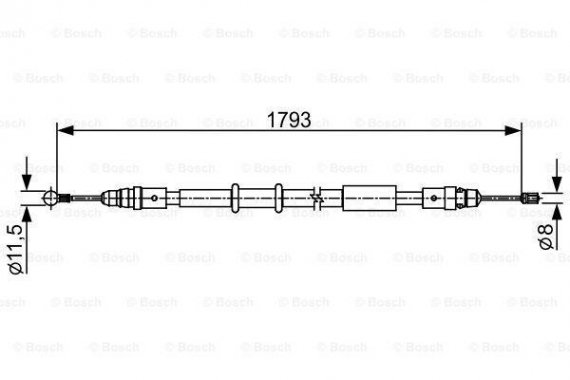 Фото трос, стояночная тормозная система BOSCH 1 987 482 550 BOSCH 1 987 482 550 BOSCH Трос, стояночная тормозная система BOSCH