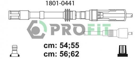 Фото комплект кабелів високовольтних 1801-0441 PROFIT 1801-0441 PROFIT Комплект кабелів високовольтних