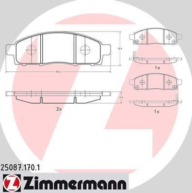 25087.170.1 Zimmermann Колодки гальмівні дискові, к-кт