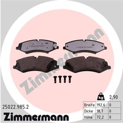 25022.985.2 Zimmermann Колодки гальмівні дискові, к-кт