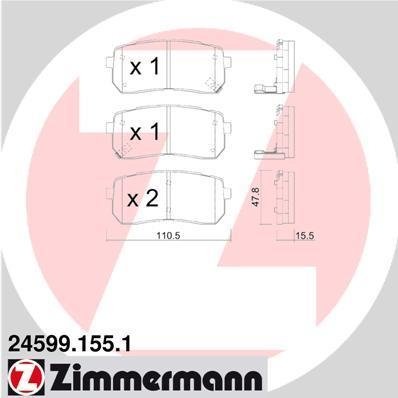 24599.155.1 Zimmermann Колодки гальмівні дискові, к-кт