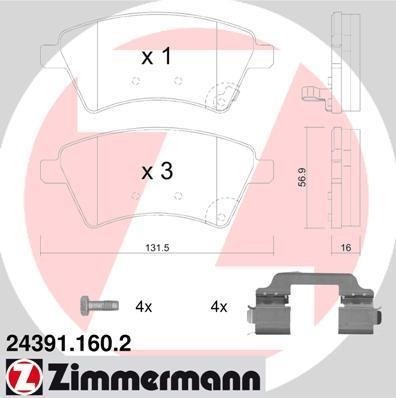 24391.160.2 Zimmermann Колодки гальмівні дискові