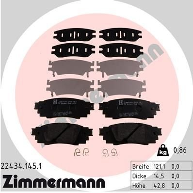 22434.145.1 Zimmermann Колодки гальмівні дискові, к-кт