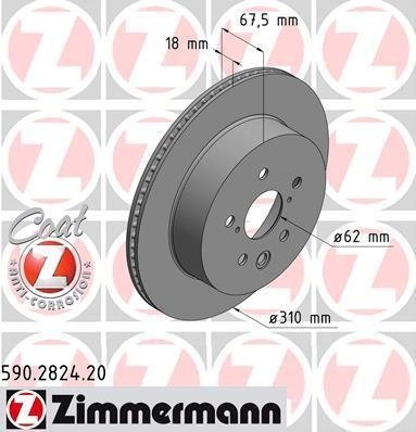 590.2824.20 Zimmermann Тормозной диск