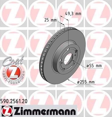 590.2561.20 Zimmermann Диск гальмівний