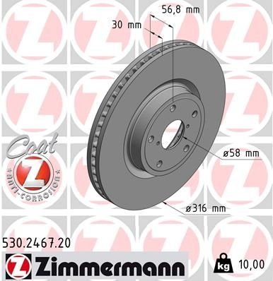 530.2467.20 Zimmermann Диск гальмівний Coat Z