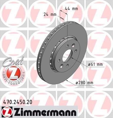 470.2450.20 Zimmermann Диск гальмівний Coat Z