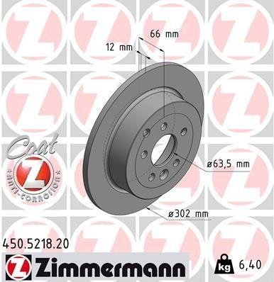 Фото диск гальмівний 450.5218.20 Zimmermann 450.5218.20 Zimmermann Диск гальмівний