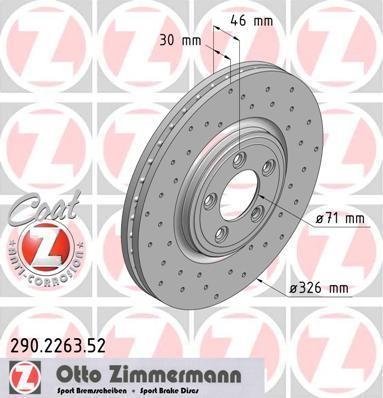 290.2263.52 Zimmermann Диск гальмівний SPORT Z