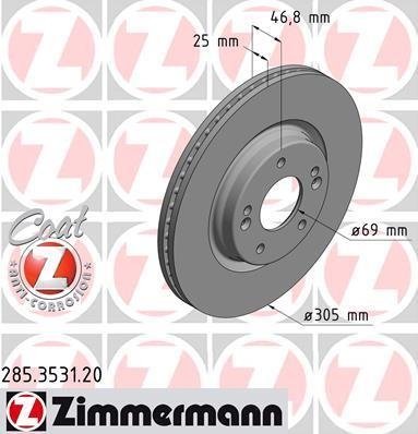 285.3531.20 Zimmermann Диск тормозной