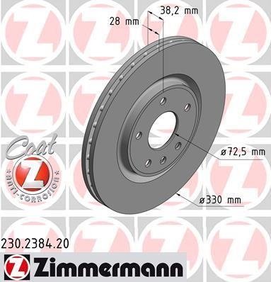 230.2384.20 Zimmermann Диск тормозной