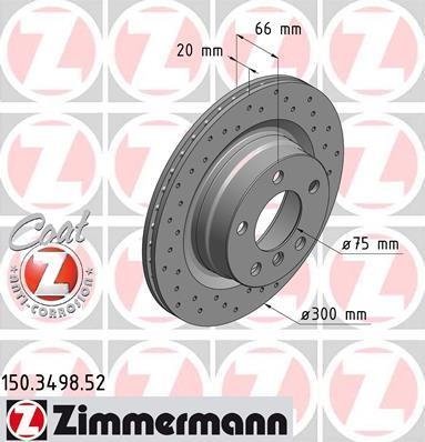 150.3498.52 Zimmermann Диск гальмівний SPORT Z