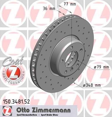 150.3481.52 Zimmermann Диск гальмівний SPORT Z