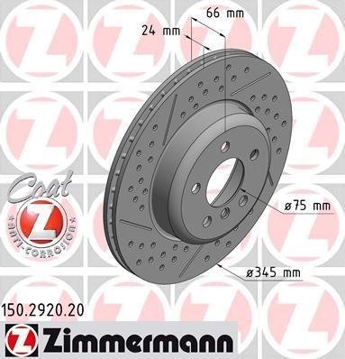 150.2920.20 Zimmermann Диск гальмівний Coat Z