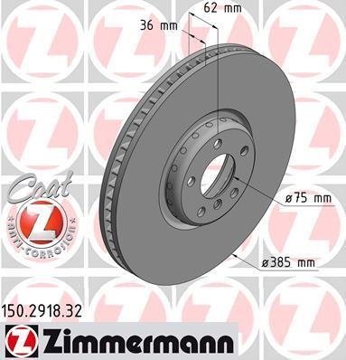 150.2918.32 Zimmermann Диск гальмівний Coat Z правий