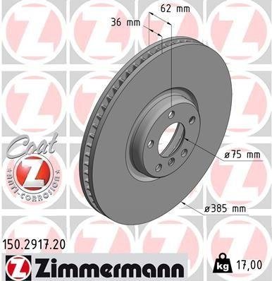 150.2917.20 Zimmermann Диск гальмівний Coat Z лівий