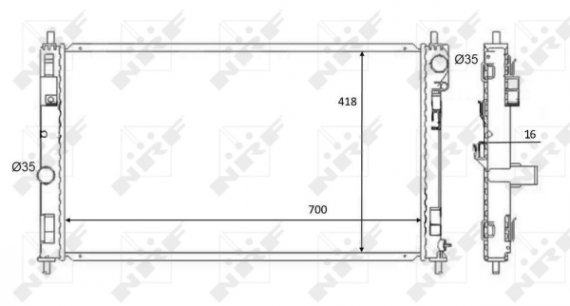 59089 NRF Радиатор охлаждения двигателя DODGE/ JEEP(пр-во NRF)