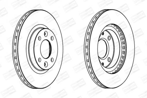562960CH CHAMPION Диск гальмівний DACIA LOGAN 1.2 1.5 2012-, SANDERO 2012-, RENAULT CLIO IV 2012- передн. (пр-во CHAMPIO
