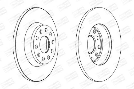 562258CH CHAMPION Диск тормозной SKODA SUPERB, YETI, VW GOLF V, PASSAT задн. (пр-во CHAMPION)