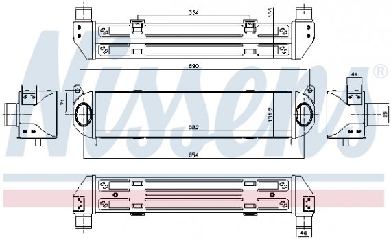 96243 NISSENS (Дания) Інтеркулер LAND ROVER DISCOVERY III (TAA) (04-) 2.7 V6 TDI NISSENS