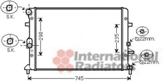 58002289 Van Wezel Радіатор охолодження AUDI; SKODA; VW (вир-во Van Wezel)