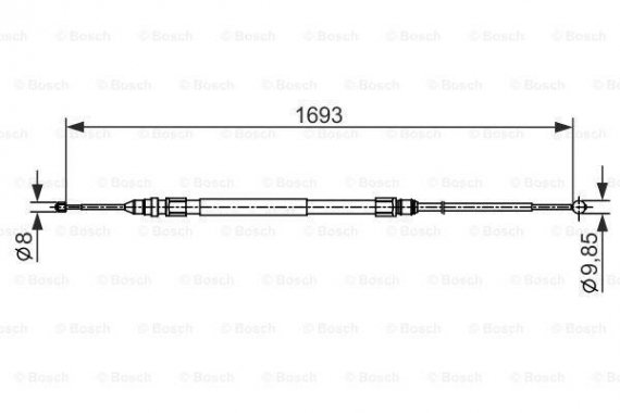 1 987 482 542 BOSCH Трос, стояночная тормозная система BOSCH