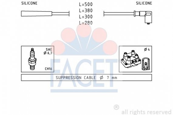 4.7252 FACET Комплект высоковольтных проводов FACET