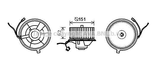 ST8505 AVA COOLING Вентилятор салону VW (пр-во AVA)