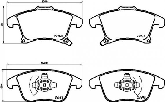 P24 173 BREMBO (Германия) Гальмівні колодки, к-кт. BREMBO