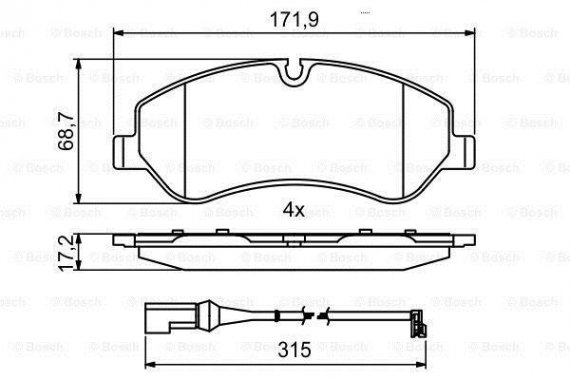 0 986 494 844 BOSCH Гальмівні колодки, дискові.