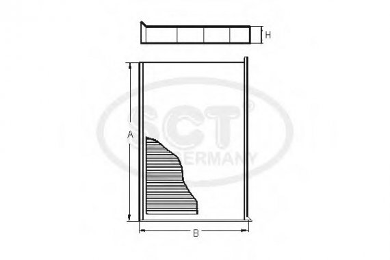 SA1217 SCT Фільтр салону Mitsubishi Lancer 1.5-2.0 (08-)/Outlander 2.0-3.0 (06-)/ASX 1.6-2.0 (10-)/Citroen C4 1.6 (12-) (SA1217) SCT