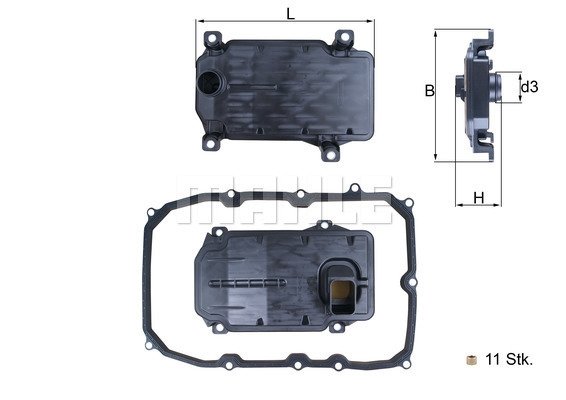 HX187KIT KNECHT Фільтр масляний АКПП AUDI Q7 09-15, VW TOUAREG 10-18 з прокладкою (вир-во KNECHT-MAHLE)