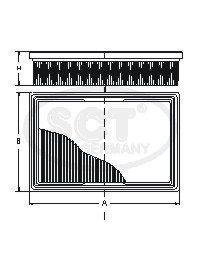 SB2381 SCT Фільтр повітряний Audi A1 (8X)/A3 (8P)/A3 (8VA/8VS/8V7)/Q2 (GA)/Q3 (8U) (SB 2381) SCT