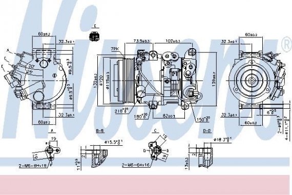 890158 NISSENS (Дания) Компресор кондиціонера LEXUS RX II (MCU30, MHU38, GSU35) (03-) 350 (вир-во Nissens)