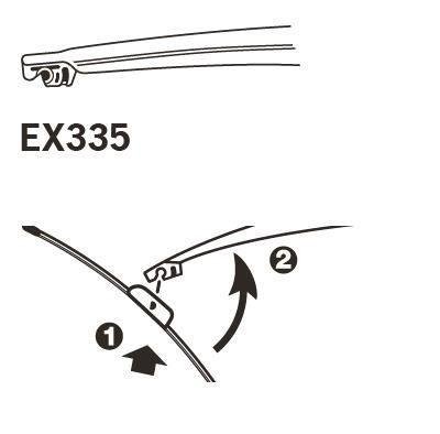 EX335 Trico Щітка склоочисника каркасна задня 330mm (13'') ExactFit Rear (EX335) TRICO