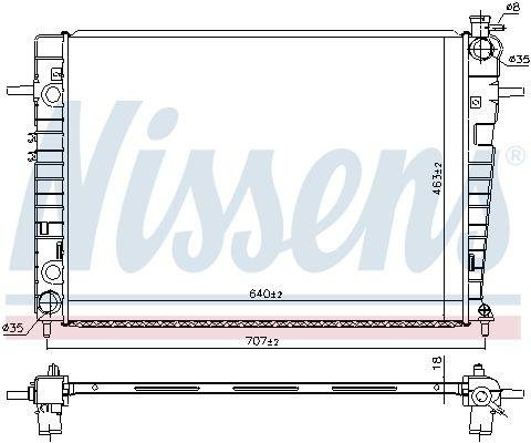 67618 NISSENS (Дания) Радіатор охолодження HYUNDAI TUCSON (JM) (04-) 2.0 CRDi (вир-во Nissens)