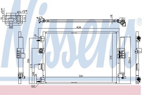 940463 NISSENS (Дания) Конденсер FORD TRANSIT/TOURNEO CONNECT (CHC) (13-) 1.0 EcoBoost NISSENS