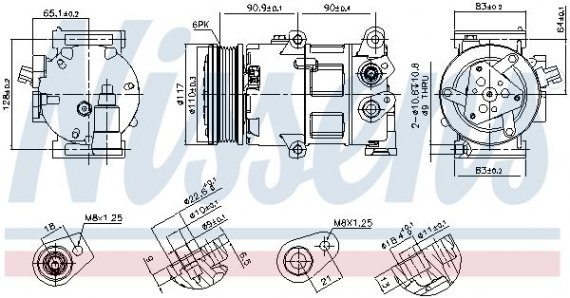 890418 NISSENS (Дания) Компресор FORD TRANSIT/TOURNEO CONNECT (CHC) (13-) 1.6 EcoBoost NISSENS