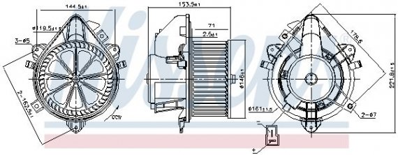 87788 NISSENS (Дания) Вентилятор салона FIAT DOBLO (119, 223) (01-) 1.2 i (выр-во Nissens)