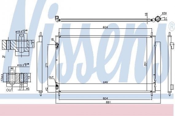 940489 NISSENS (Дания) Конденсер TOYOTA YARIS / ECHO III (#P130) (10-) 1.5 HYBRID NISSENS