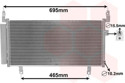 51005104 Van Wezel Радиатор кондиционера SUBARU FORESTER 3/13>18 (выр-во Van Wezel)